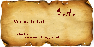 Veres Antal névjegykártya